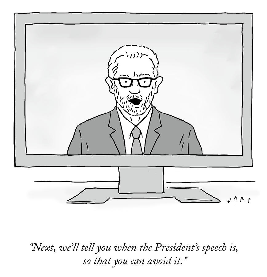 The Presidents Speech Drawing by Kim Warp