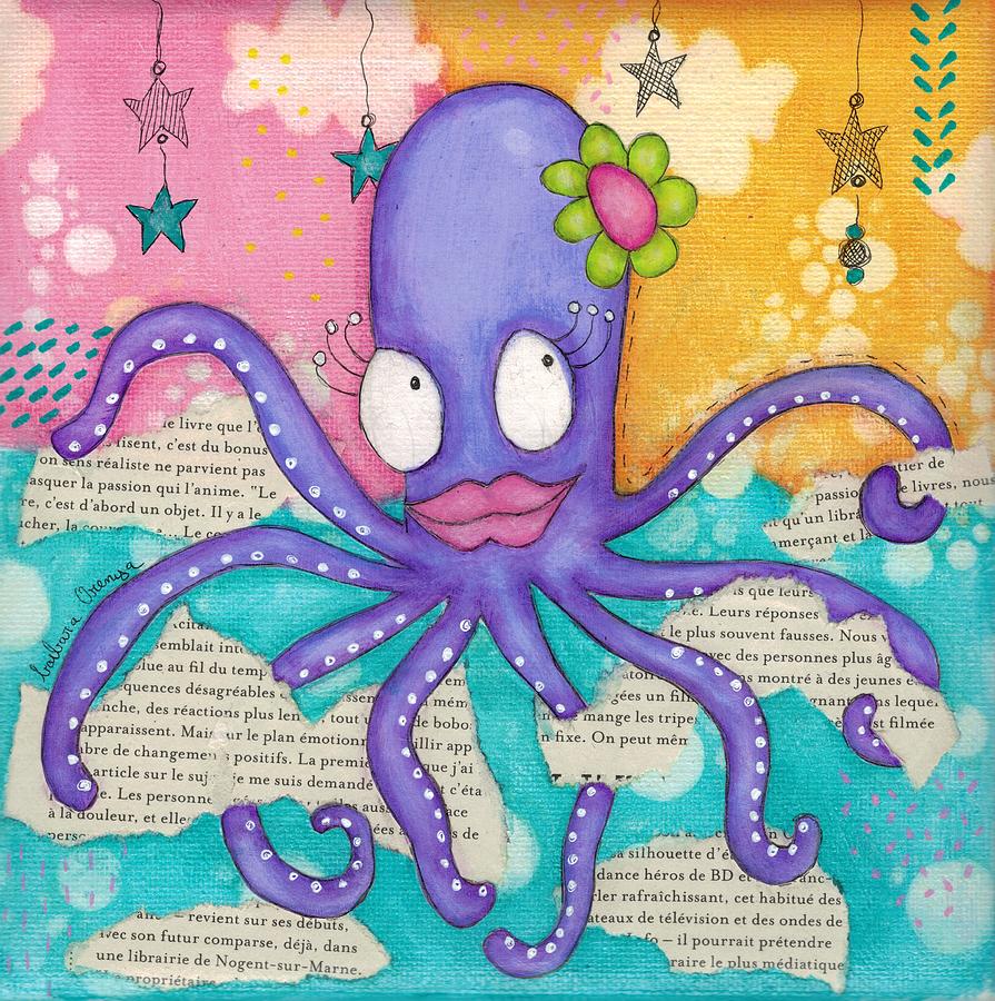 The pretty octopus Mixed Media by Barbara Orenya