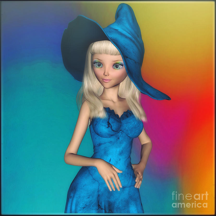 The Pretty Rainbow Witch Digital Art by Diane K Smith
