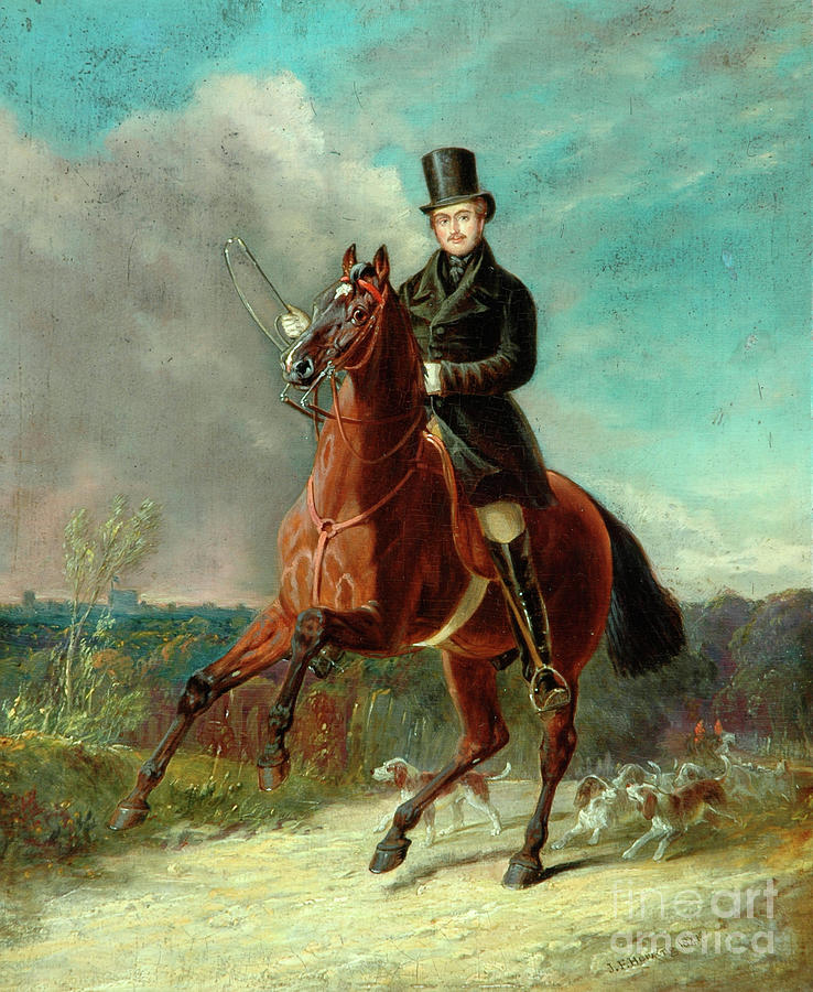 The Prince Consort On Horseback, 1841 Painting by John Frederick Senior ...