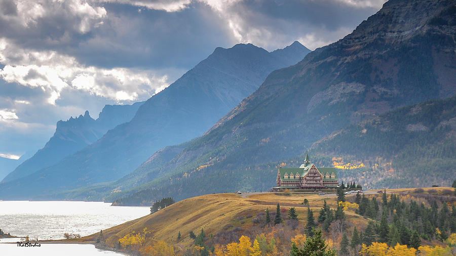 The Prince of Wales Hotel Overlooking Upper Waterton Lakes Photograph by Tim Kathka