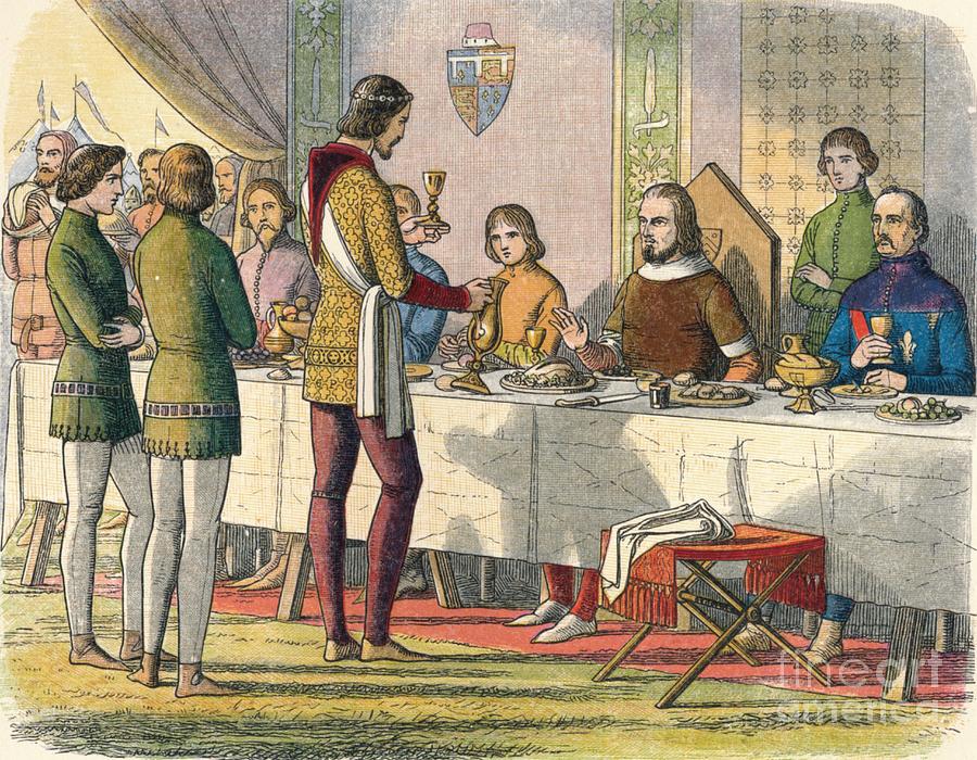 The Prince Serves King John At Table Drawing by Print Collector