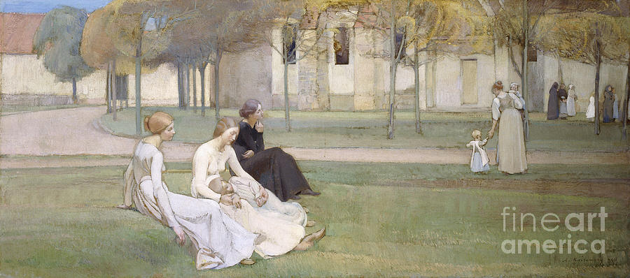Tree Painting - The Priory Garden, 1894 by Adrien Karbowsky