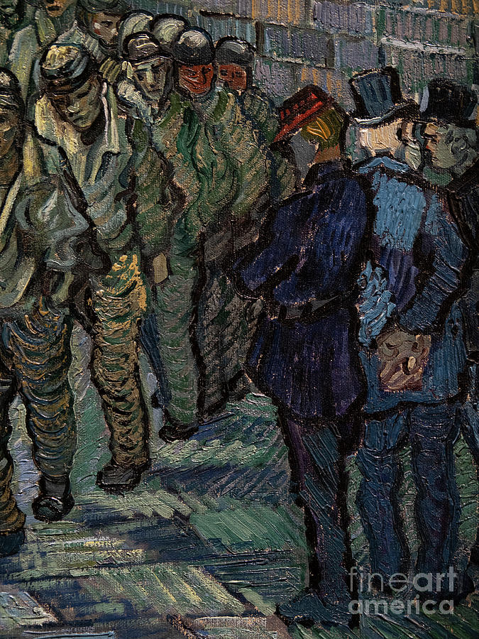 The Prison Courtyard Detail, 1890 Painting by Vincent Van Gogh
