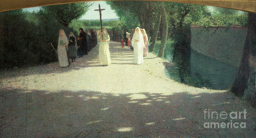 The Procession, 1892-95 Painting by Giuseppe Pellizza Da Volpedo