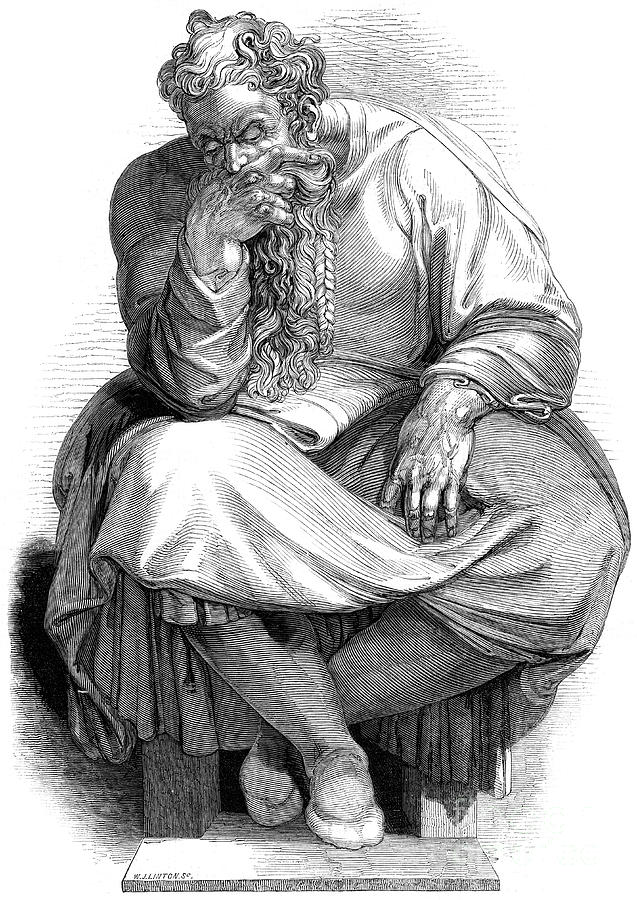 The Prophet Jeremiah, 1844. Artist Wj Drawing by Print Collector