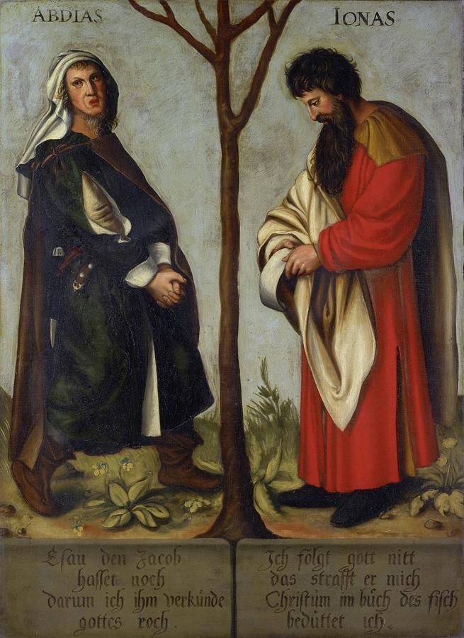 The Prophets Obadiah And Jonah Painting by Bartholomaus Sarburgh | Fine ...