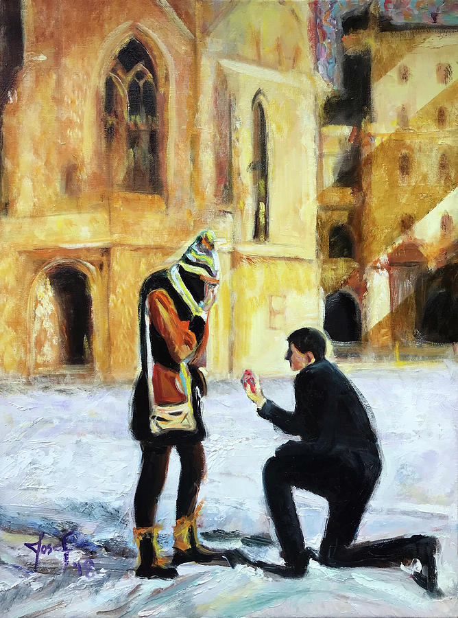 The Proposal Painting by Josef Kelly
