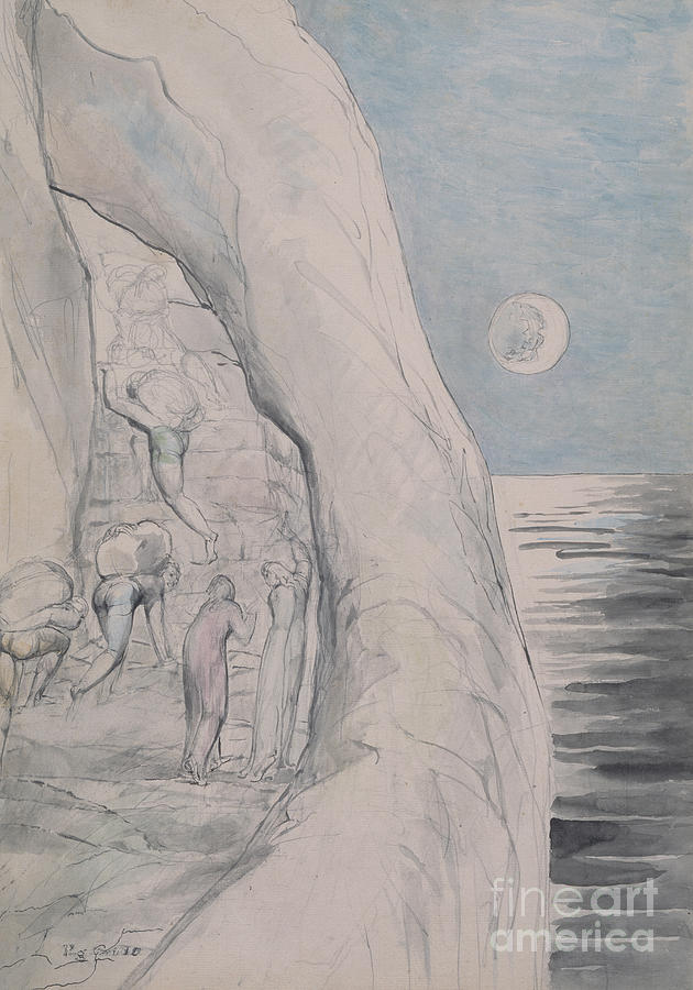 The Proud Under Their Enormous Loads Painting by William Blake