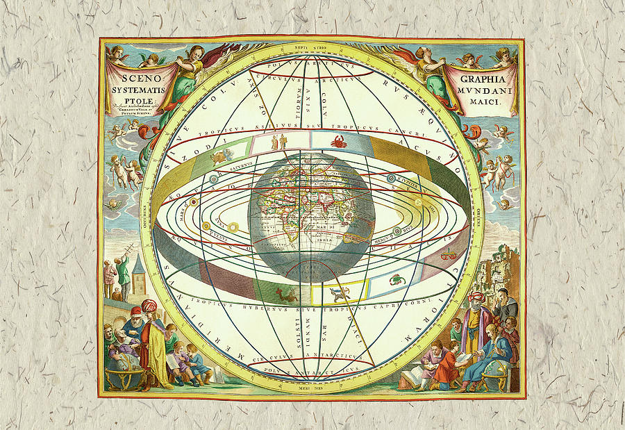 The Ptolemaic View of the Universe Painting by Andreas Cellarius - Fine ...