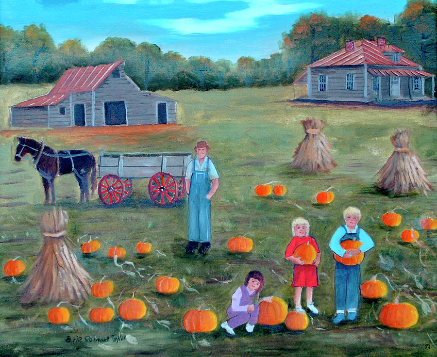Pumpkin Painting - The Pumpkin Patch 2 by Arie Reinhardt Taylor