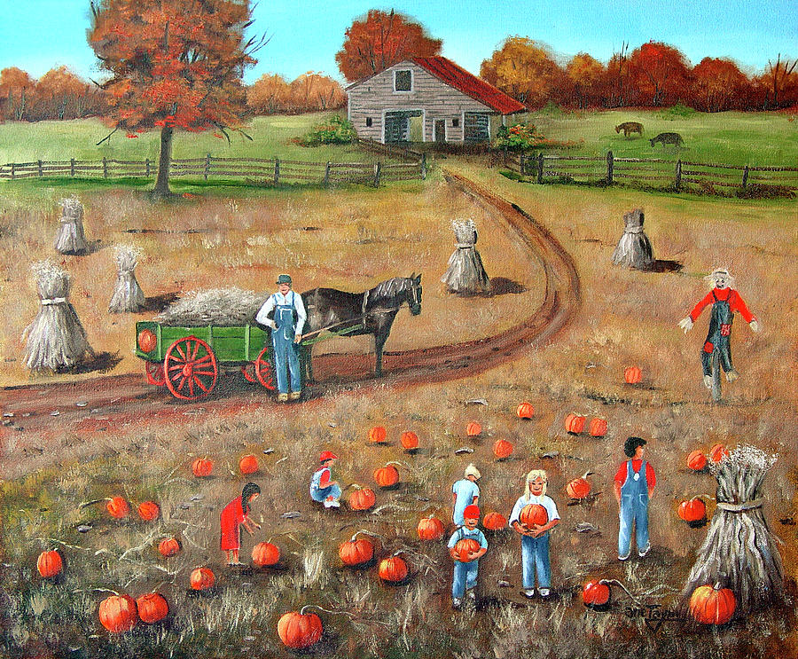 Barn Painting - The Pumpkin Patch by Arie Reinhardt Taylor