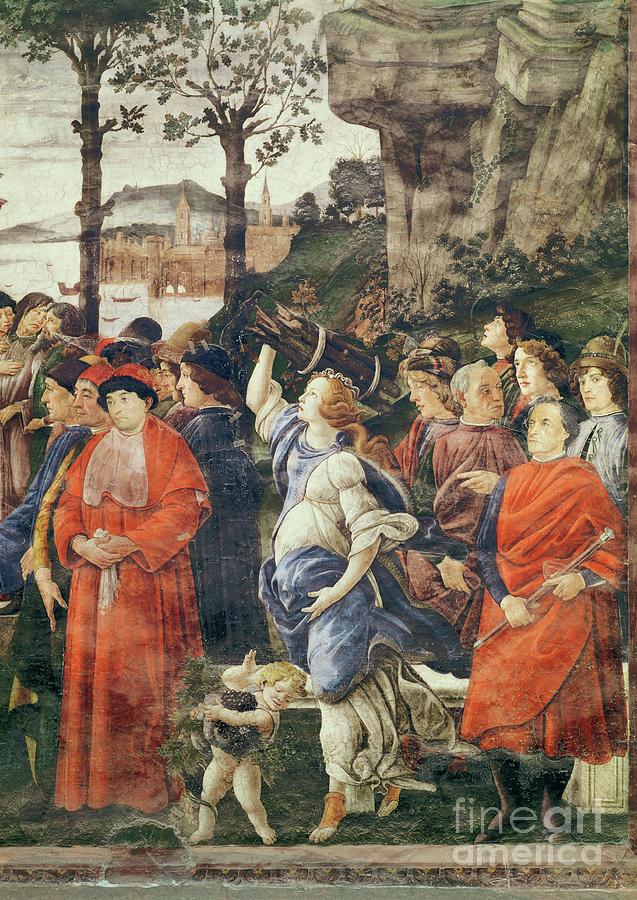 The Purification Of The Leper And The Temptation Of Christ, Detail Of Figures On The Right, C.1481-83 Painting by Sandro Botticelli