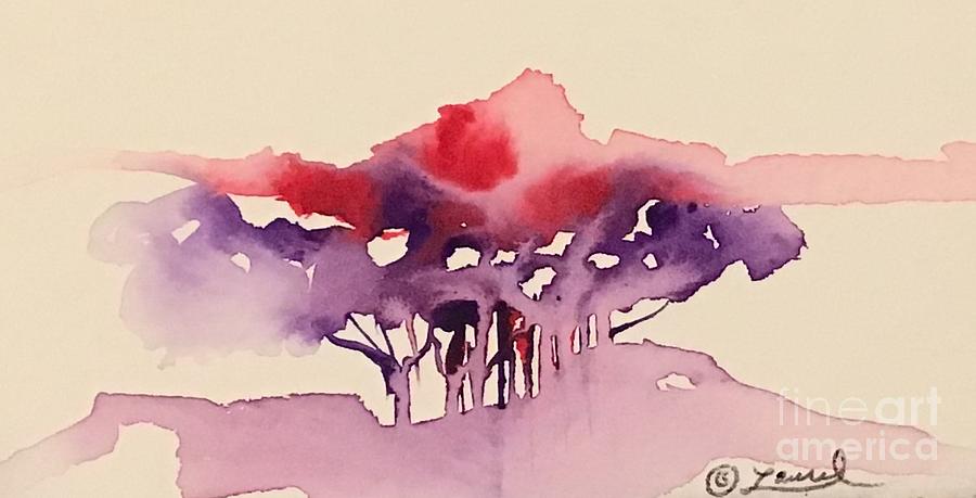 Tree Painting - The Purple Grove by Laurel Adams
