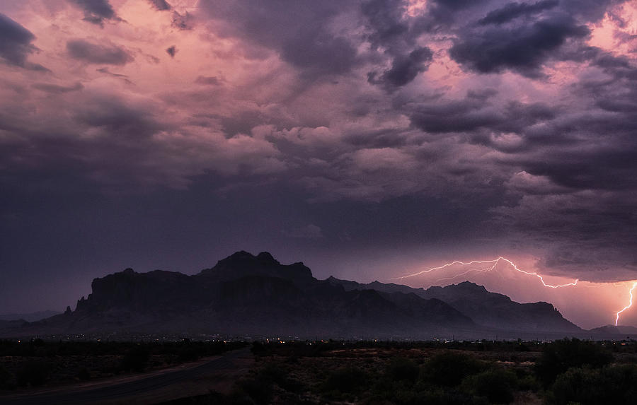 Purple Mountain Majesties Lightning Photograph by Saija Lehtonen