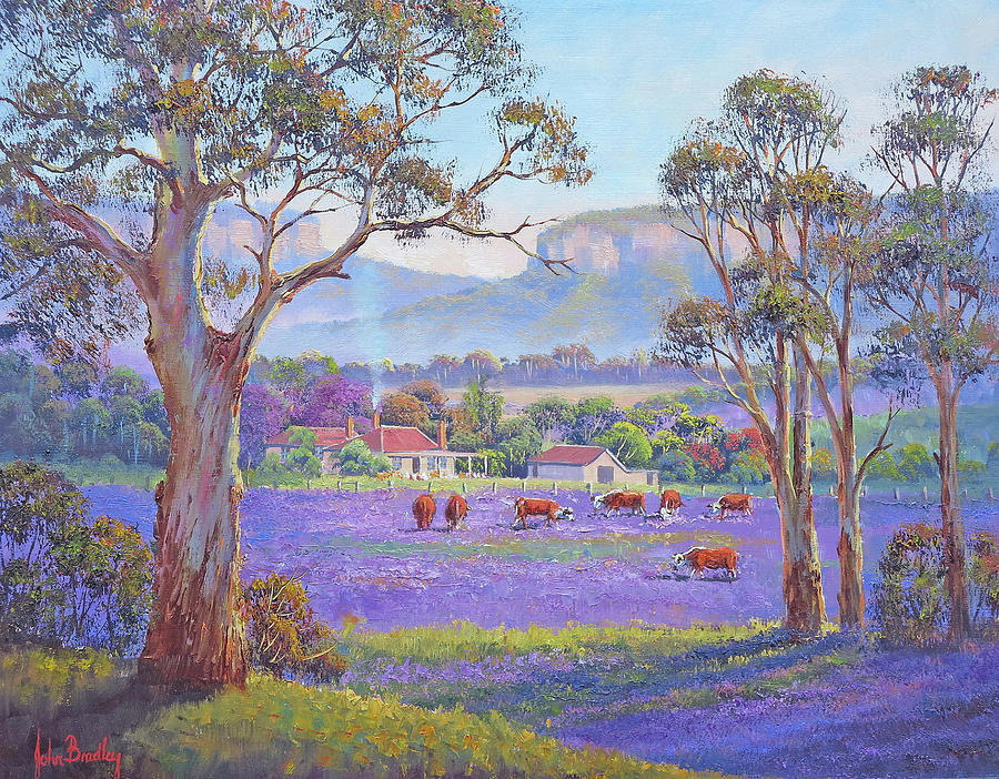 Tree Painting - The Purple Paddock by John Bradley