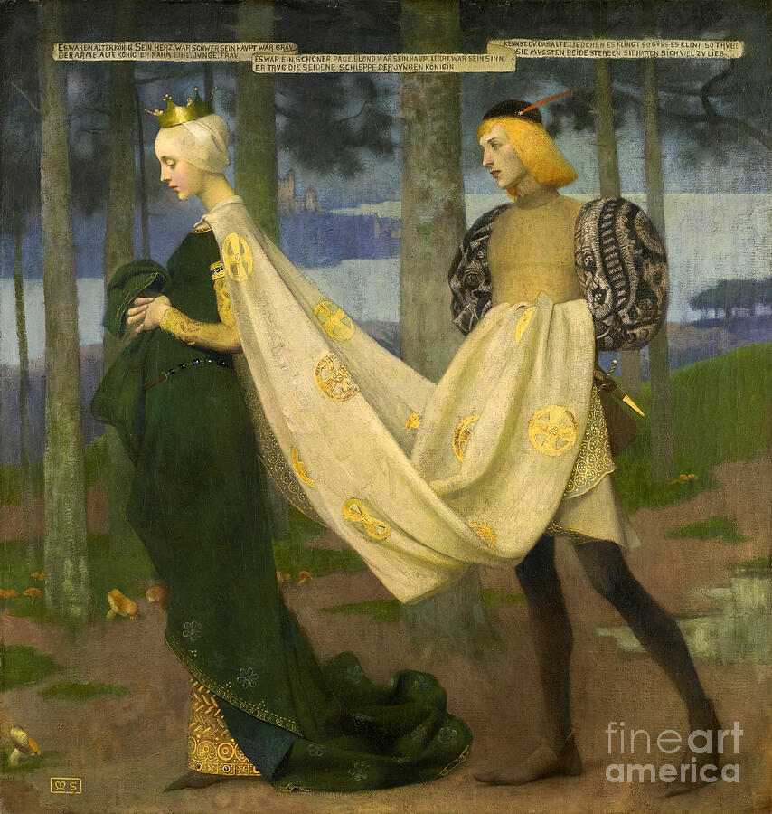 The Queen And The Page There Once Was A King By Heinrich Heine Painting by Marianne Stokes The Queen And The Page There Once Was A King By Heinrich Heine Painting by Marianne Stokes