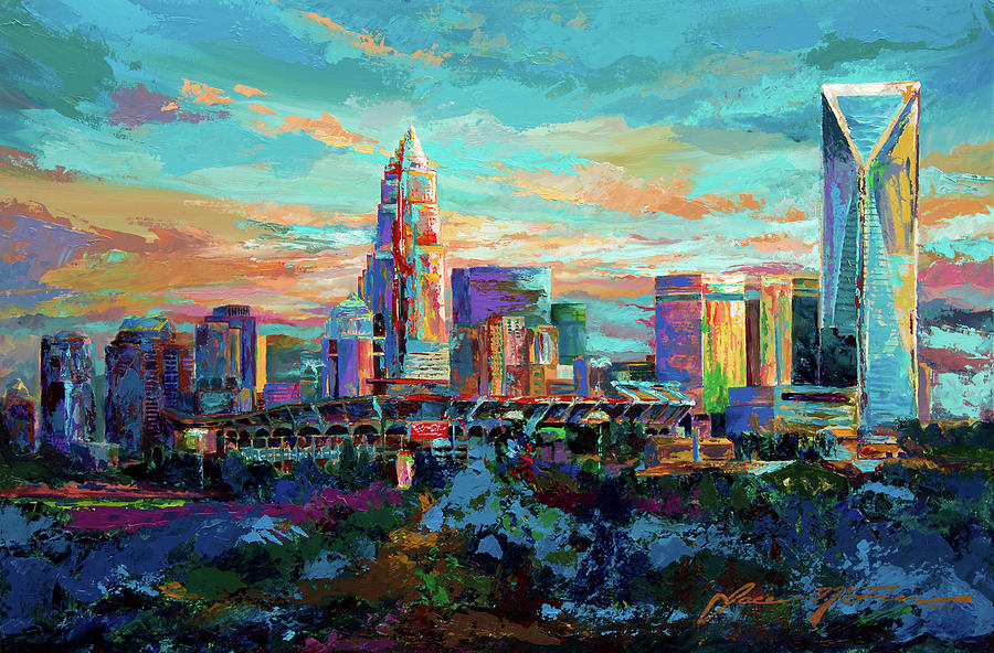 High Rises Painting - The Queen City Charlotte North Carolina by Jace D. Mctier