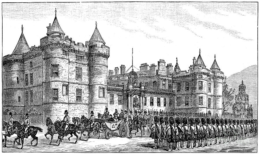 The Queen Leaving Holyrood Palace Drawing by Print Collector
