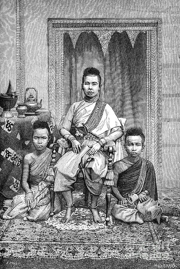 The Queen Mother Of The Cambojan Khmer Drawing by Print Collector