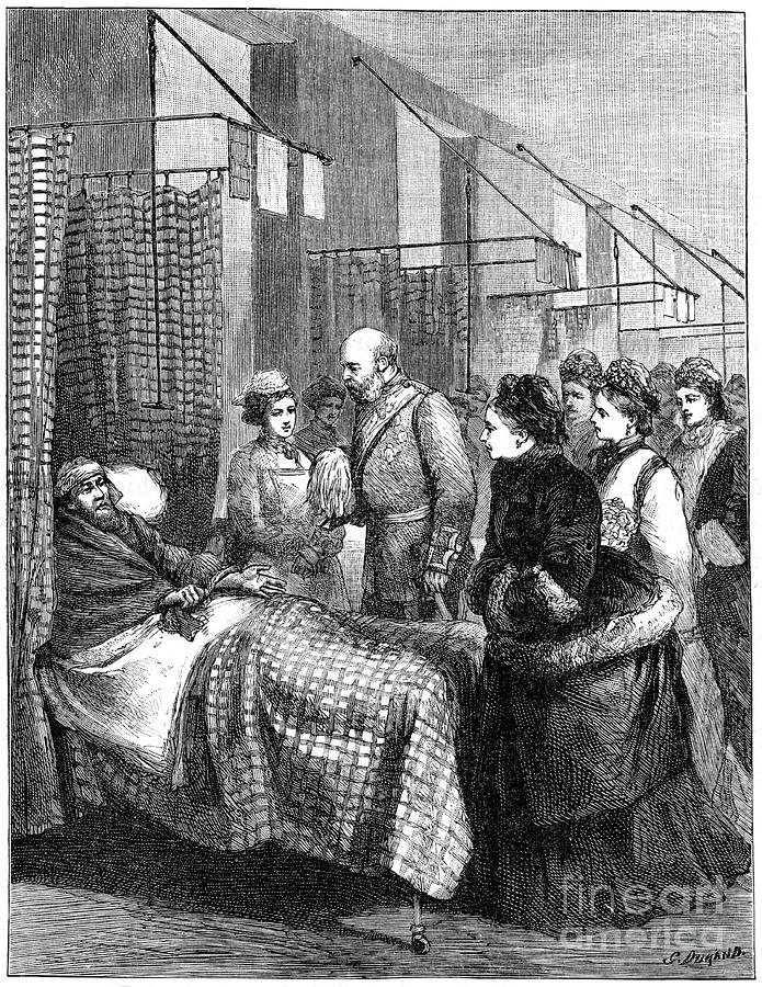 The Queen Visiting The Wards Drawing by Print Collector