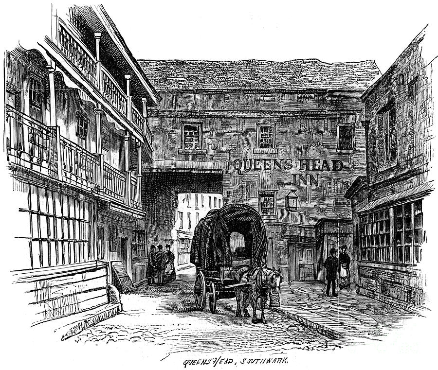 The Queens Head Inn, Southwark, London Drawing by Print Collector