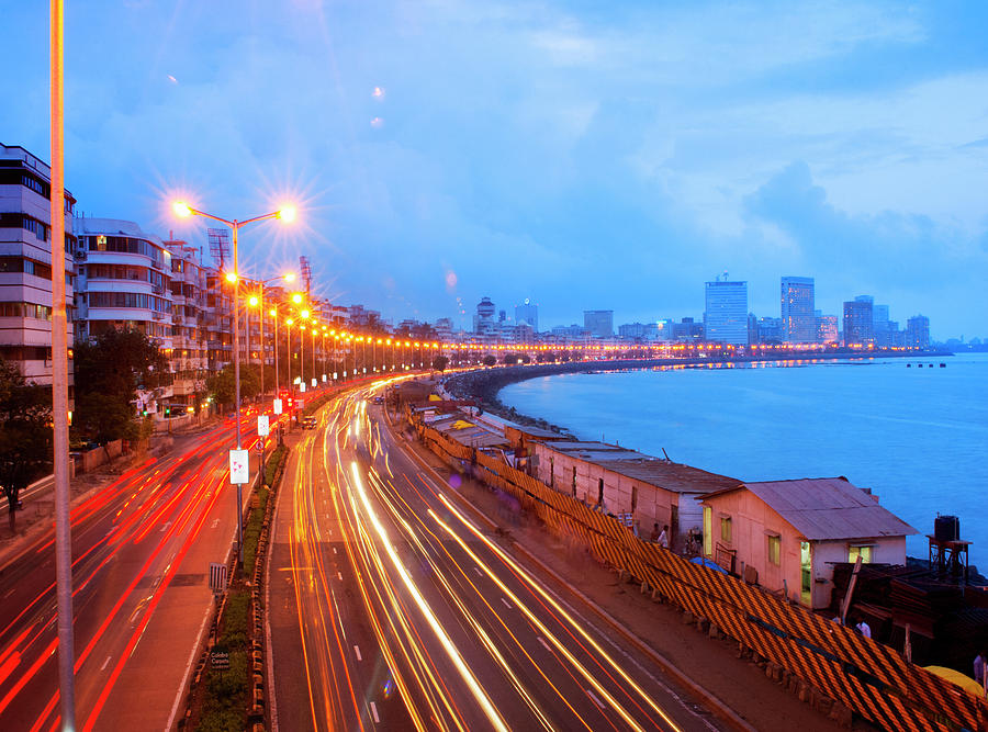 Landmark Digital Art - The Queens Necklace, Mumbai, India by Planet Pictures