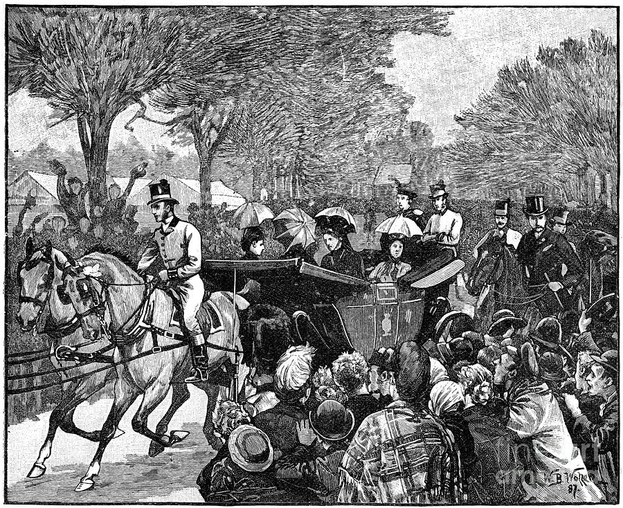 The Queens Visit To Victoria Park Drawing by Print Collector