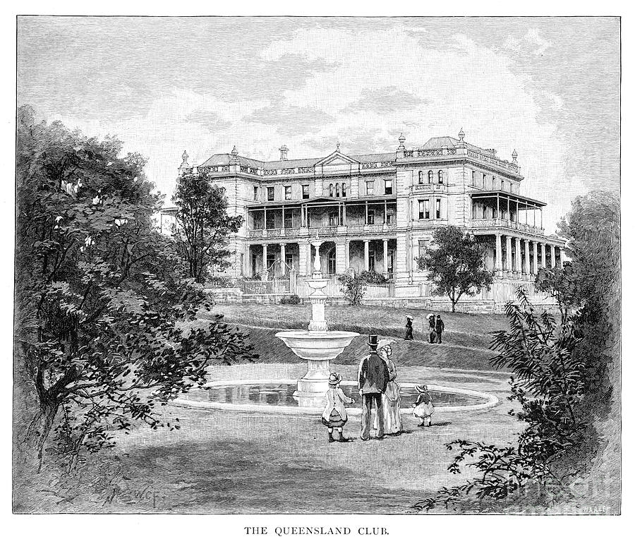 The Queensland Club, Australia, 1886 Drawing by Print Collector