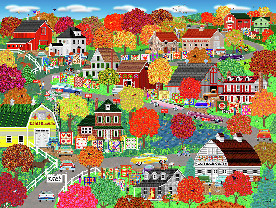 Fall Digital Art - The Quilt Road by Mark Frost