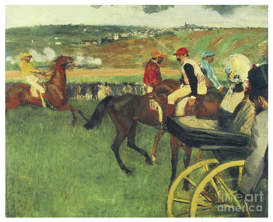 The Race Track Amateur Jockeys near a Carriage by EDGAR DEGAS The Race Track Amateur Jockeys near a Carriage by EDGAR DEGAS