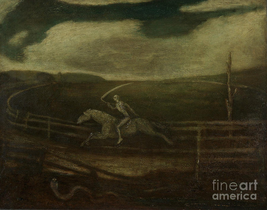 Halloween Painting - The Race Track, Or Death On A Pale Horse by Albert Pinkham Ryder