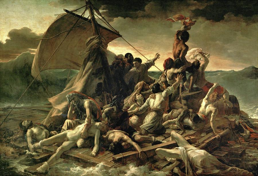 The Raft of the Medusa, 1819, Oil on canvas, 491 x 717 cm, RF 4884. Painting by Theodore Gericault -1791-1824-