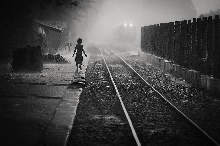 Yangon Photograph - The Rain Rails by Antnio Carreira