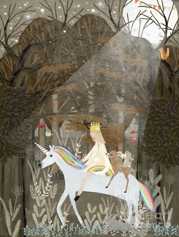 Unicorn Painting - The Rainbow Princess by Bri Buckley