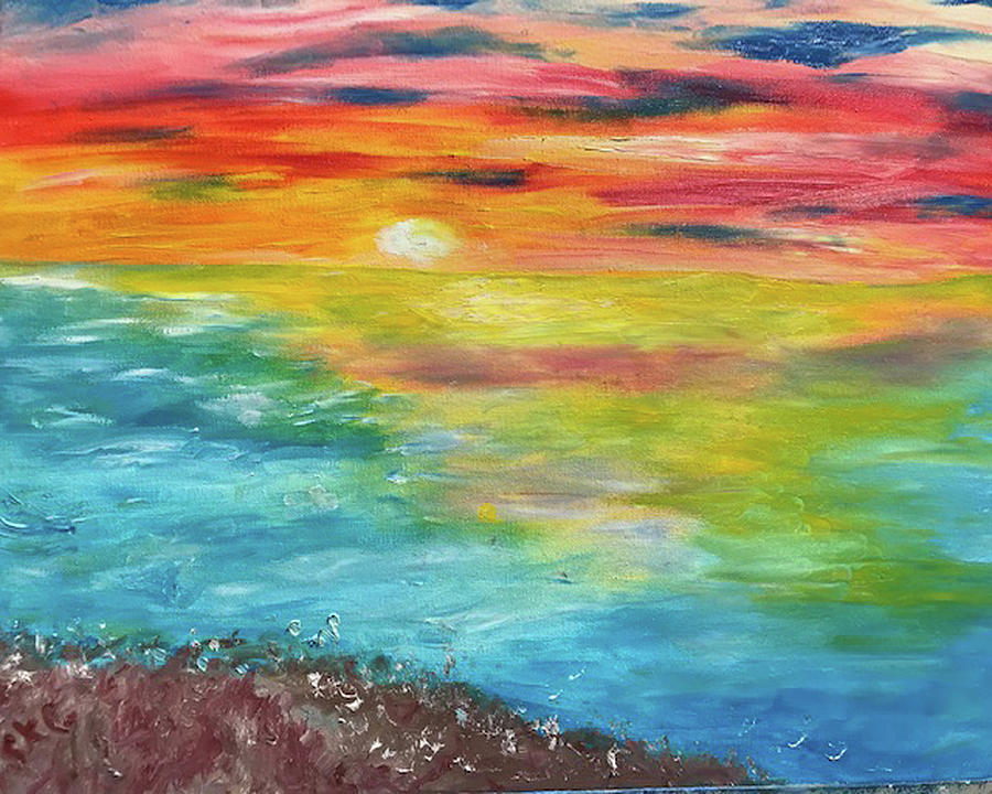 The Rainbow Sunset Painting by Susan Grunin