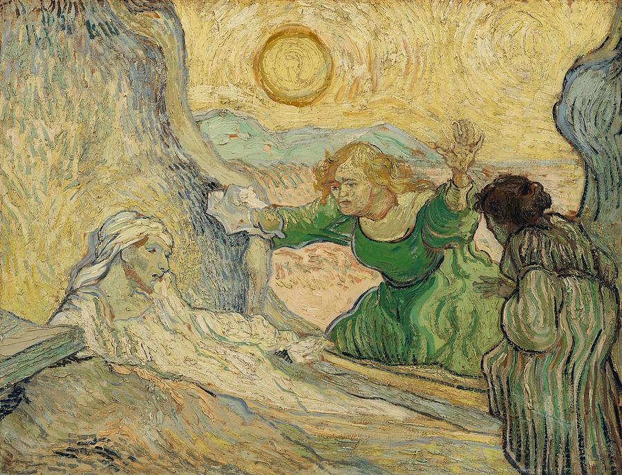 The Raising of Lazarus -after Rembrandt-. Painting by Vincent van Gogh -1853-1890-