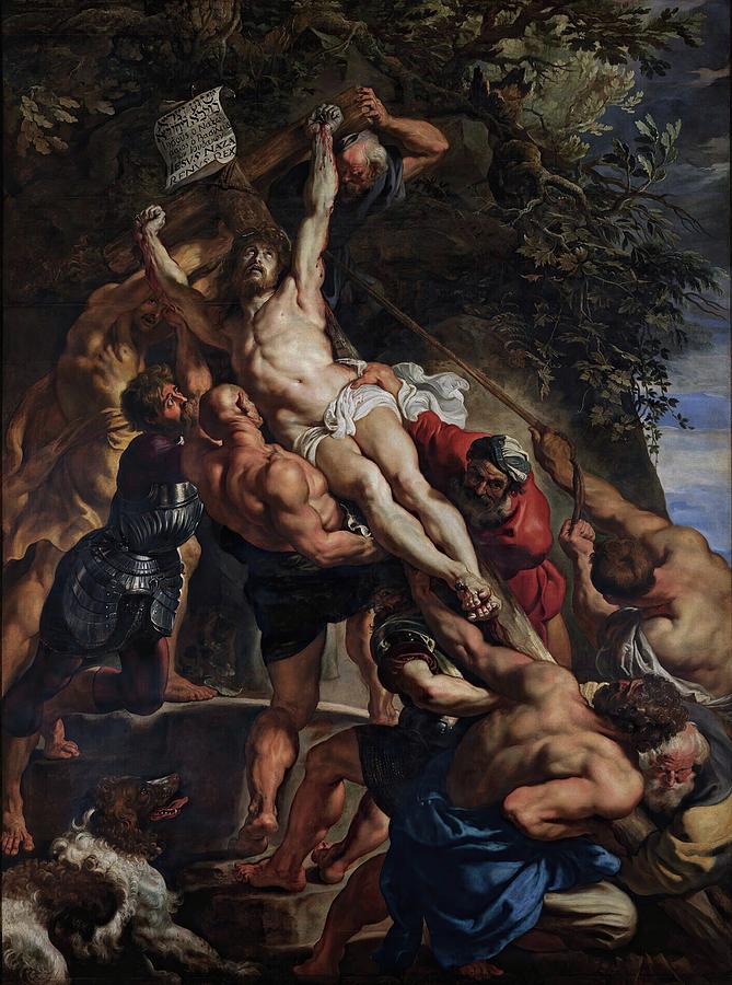 The Raising Of The Cross Painting By Peter Paul Rubens