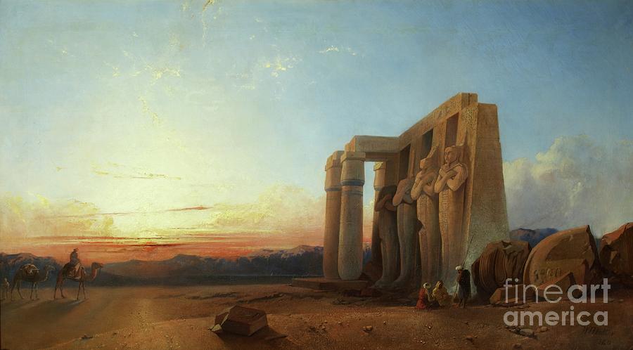 The Ramesseum At Thebes, Sunset, 1840 Painting by William James Muller