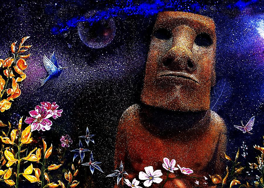 The Rapa Nui Enigma  Painting by Hartmut Jager