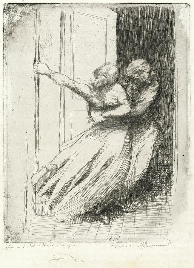 Art Print : The Rape, plate eight from Woman, Albert Besnard, c 1910, -  Historic Pictoric