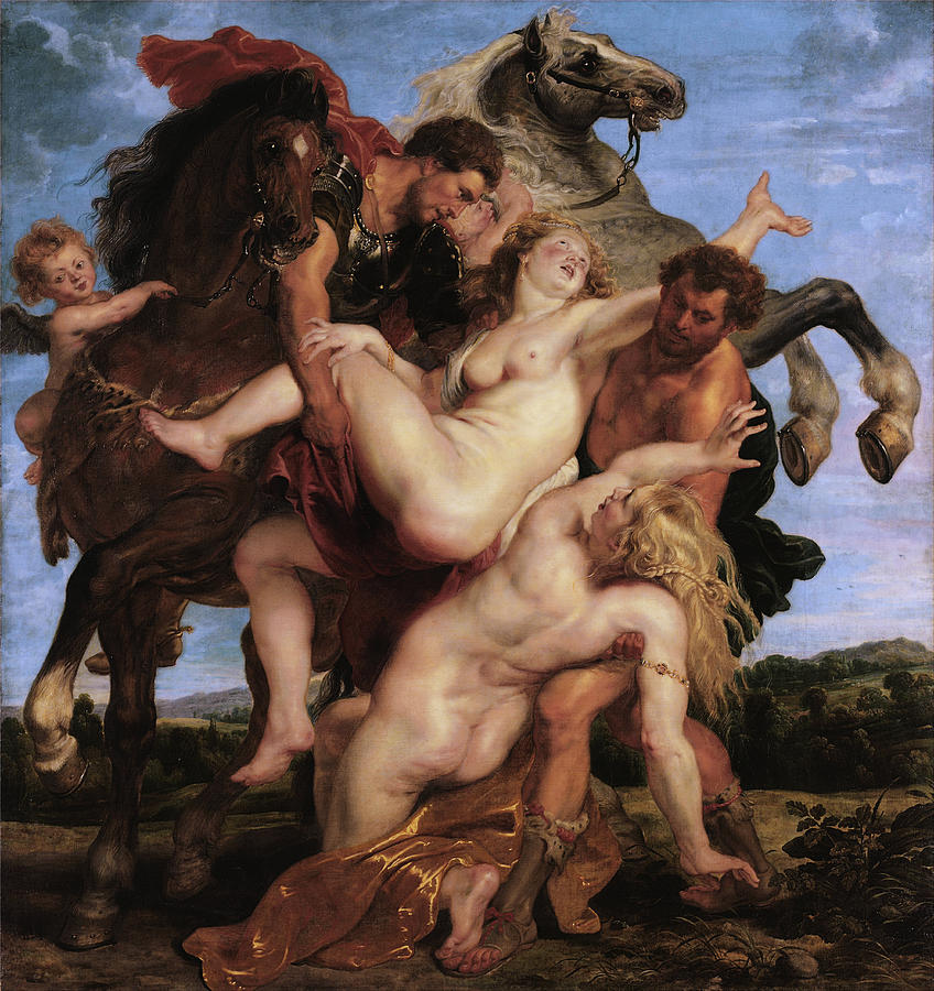 The Rape of the Daughters of Leucippus by Peter Paul Rubens Painting by Rolando Burbon