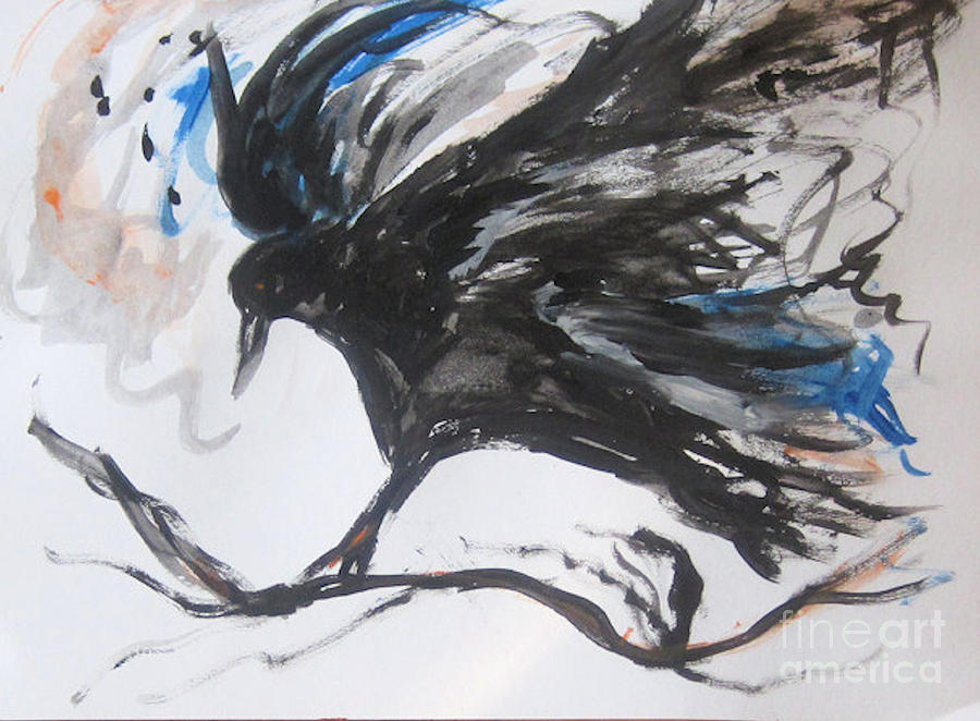 The Raven 4 Painting by Sandy DeLuca