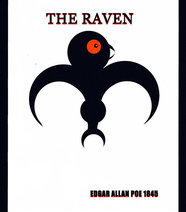 The Raven minimilism book cover art Digital Art by David Lee Thompson