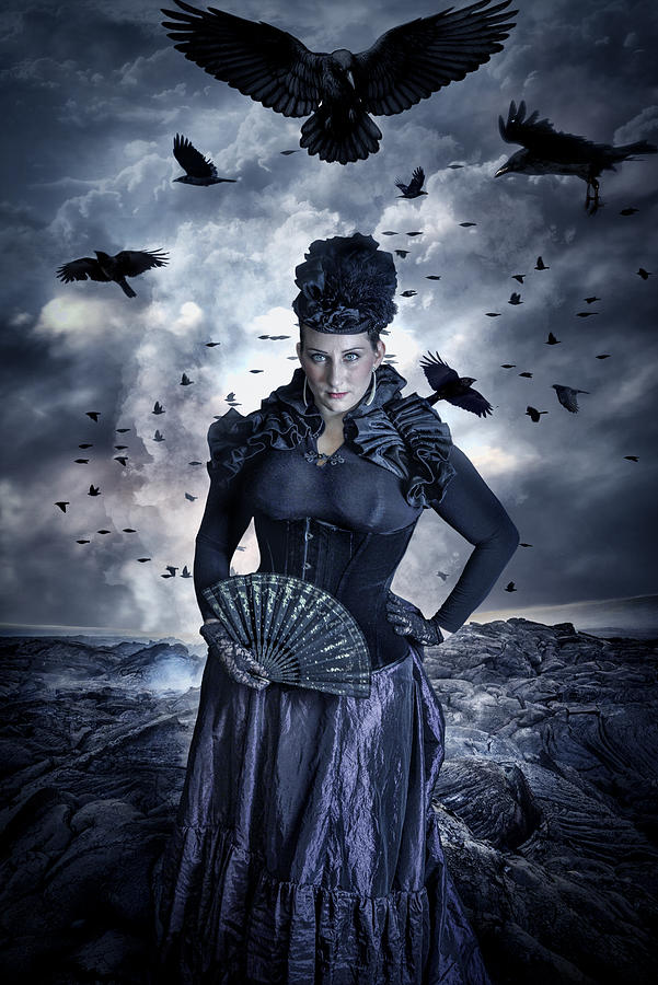 Fantasy Photograph - The Ravens Widow by Peeters Jos