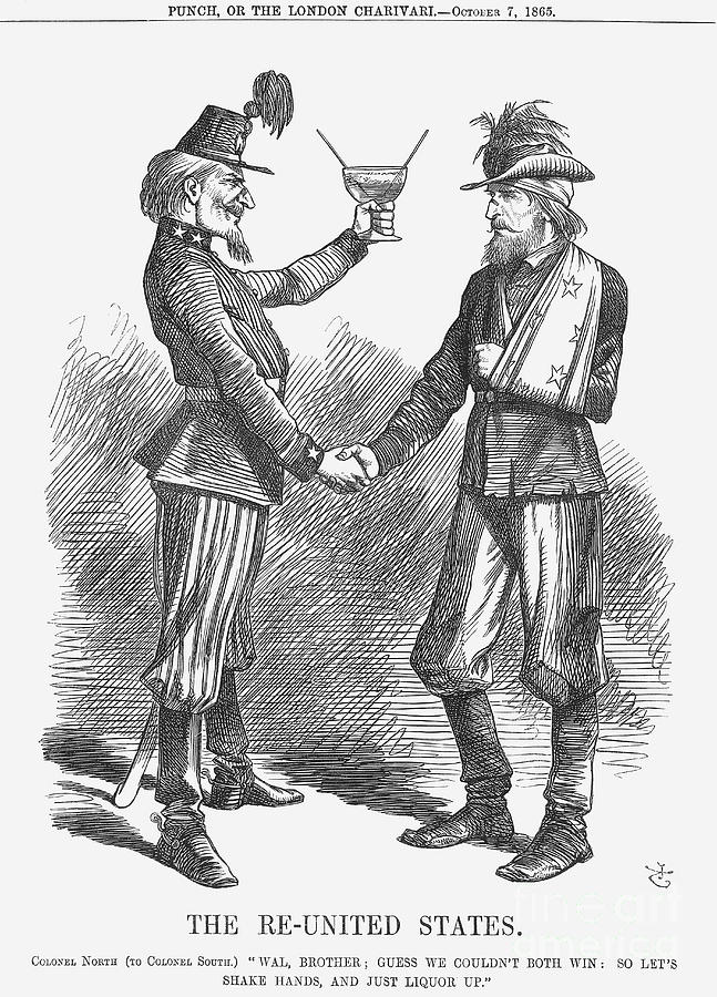 The Re-united States, 1865. Artist John Drawing by Print Collector The Re-united States, 1865. Artist John Drawing by Print Collector