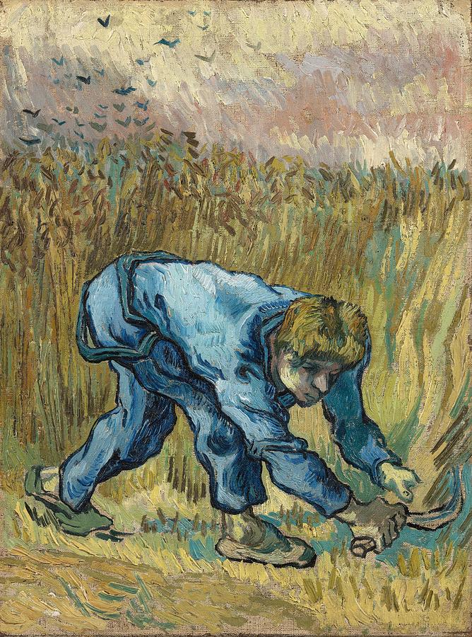 The Reaper -after Millet-. Painting by Vincent van Gogh -1853-1890-
