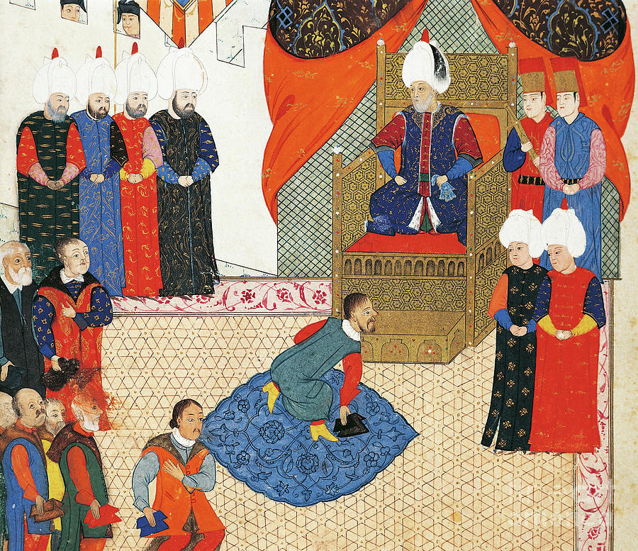 The Reception Of The Hungarian Crown Prince, Zsigismond Janos By Suleyman I On 29th June, 1566 Painting by Nakkas Osman