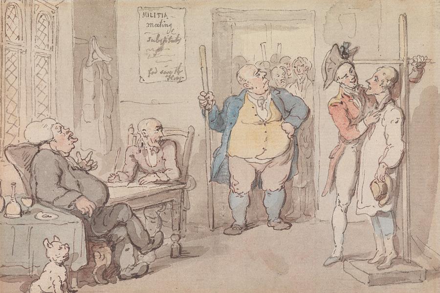 The Recruiting Officer Drawing by Thomas Rowlandson