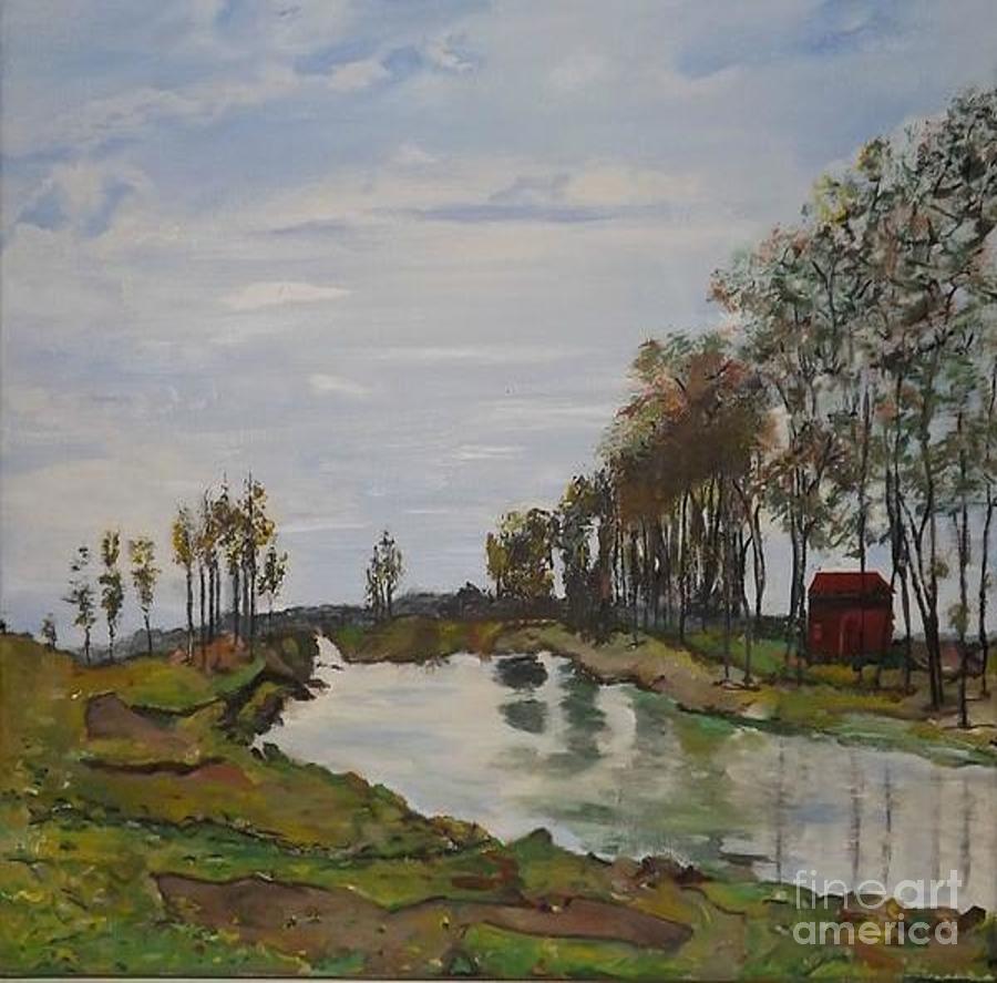 The Red Barn Painting by Denise Morgan